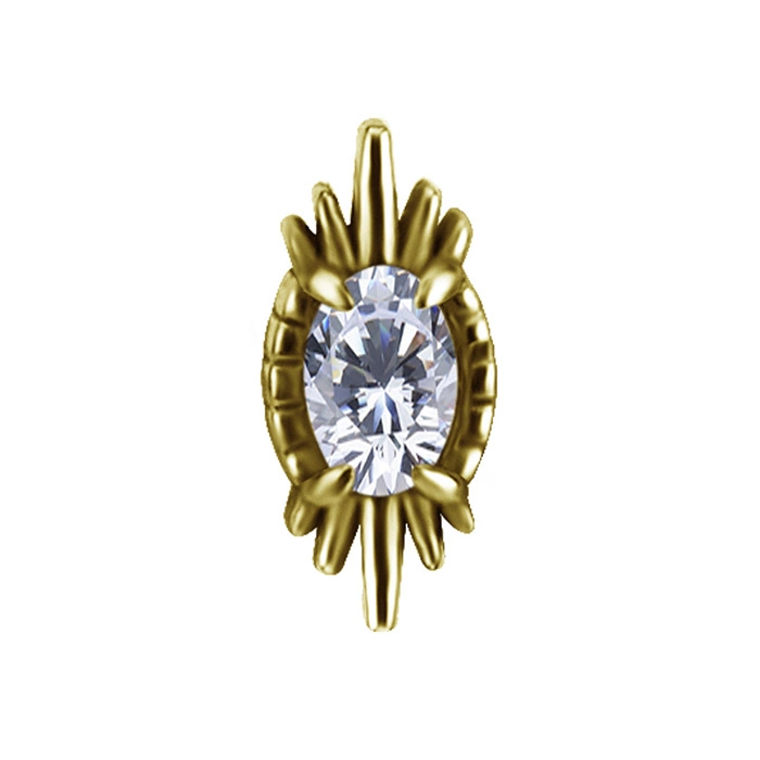 Attachment push in - with white zircons - CoCr NF - gold - PI-028