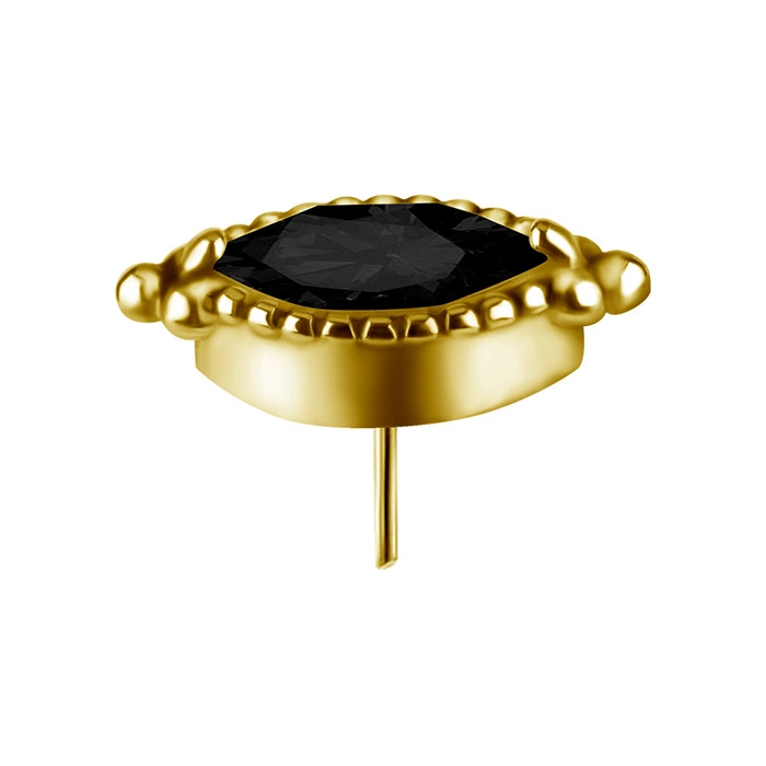 Attachment push in - with black zirconia - CoCr NF - gold - PI-006