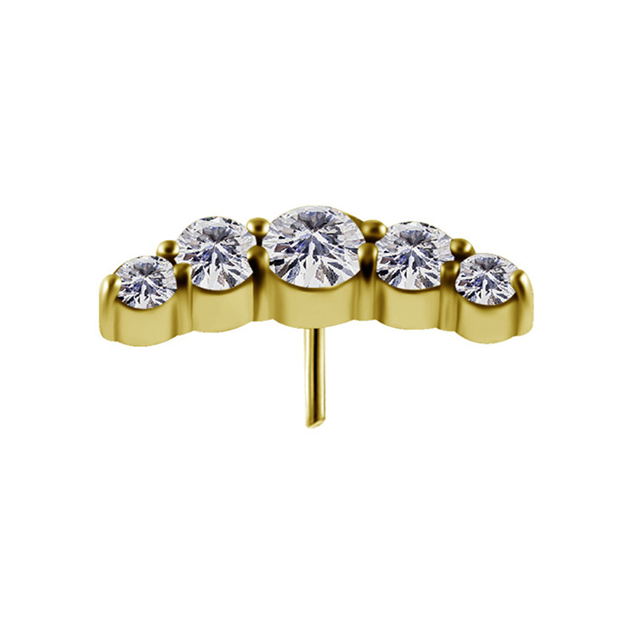Attachment push in - with white zirconia - CoCr NF - gold - PI-027