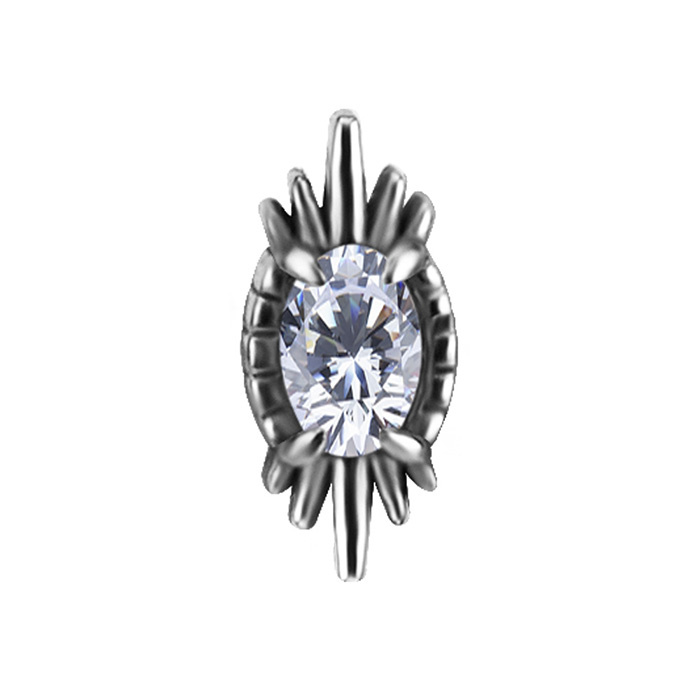 Attachment push in - with white zircons - CoCr NF - gold - PI-028