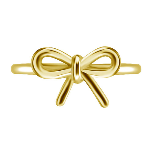 Gold bow clicker   ring - CoCr NF - K-005