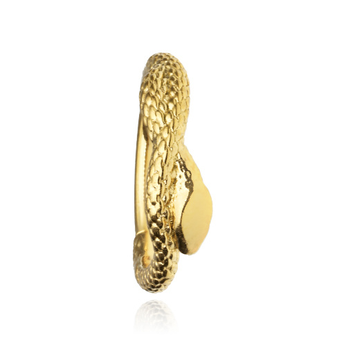 Gold snake clicker hoop ring - K-058