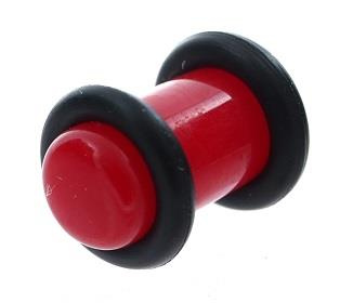 Acrylic plug with oring red - PT-006