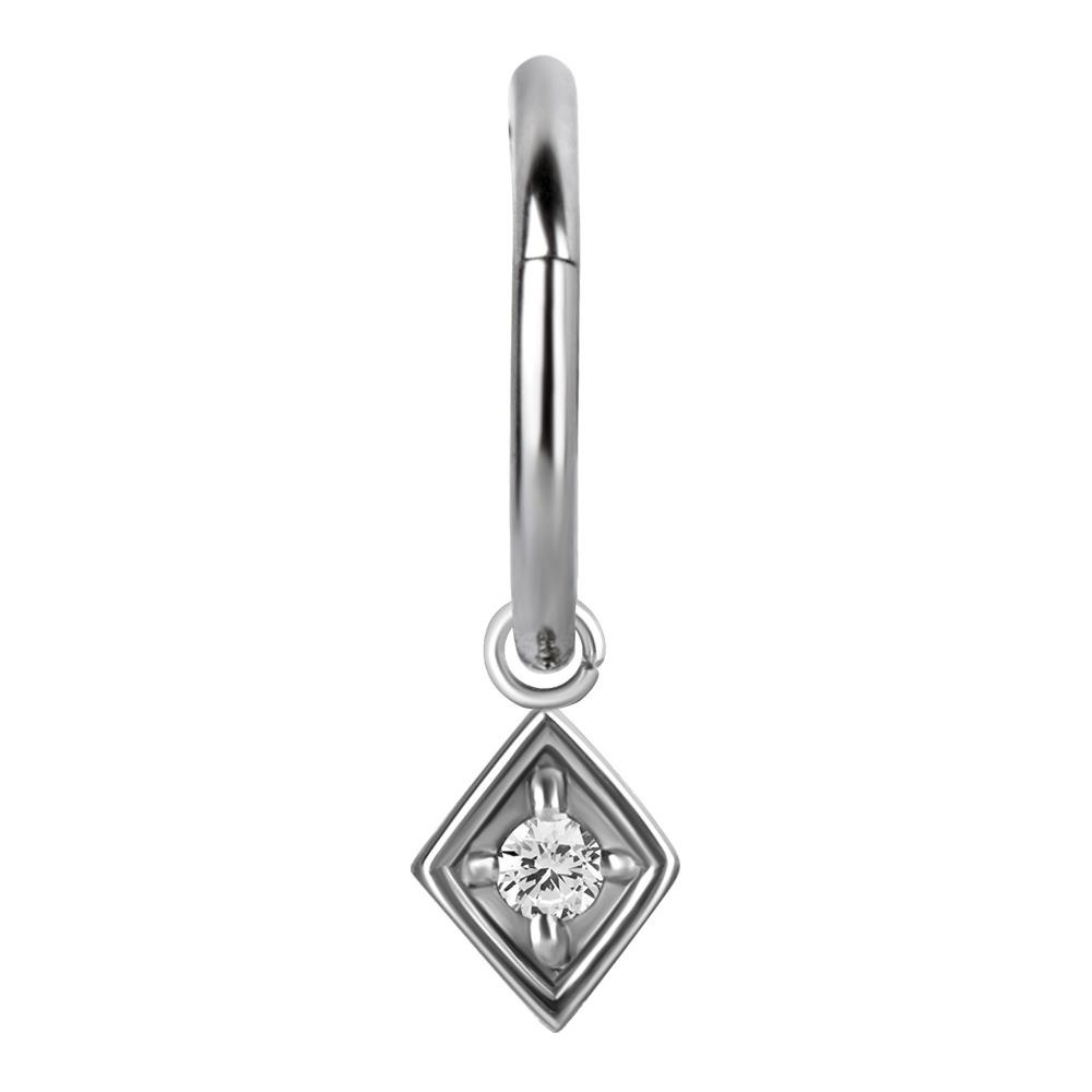 Charms - rhombus - silver - D-005