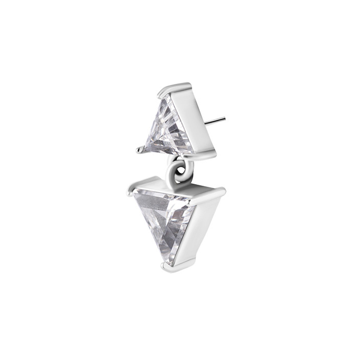 Attachment push in - triangles with white zircons - CoCr NF - gold - PI-025