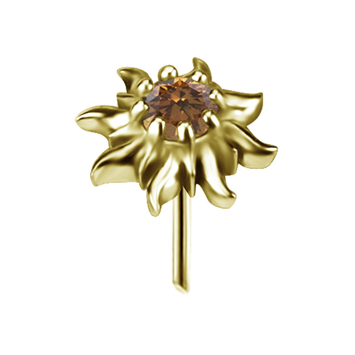 Attachment push in - with white zircons - CoCr NF - gold - PI-028