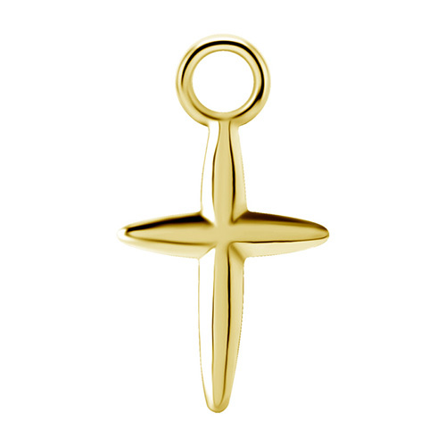 Charms - CoCr NF - gold cross - D-048