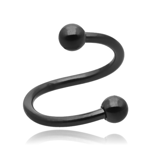 Twister / spiral with balls black - ST-002