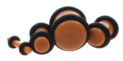 Acrylic plug with o-ring brown - PT-006