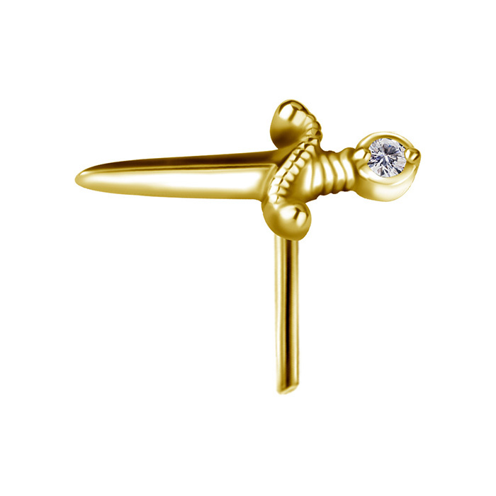Attachment push in - with white zirconia - CoCr NF - gold - PI-027