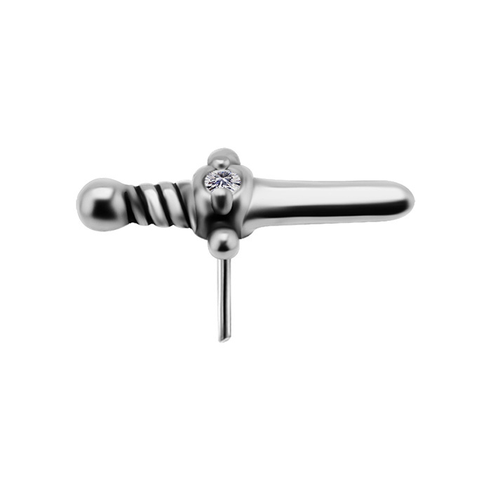 Attachment push in - with white zirconia - CoCr NF - gold - PI-027