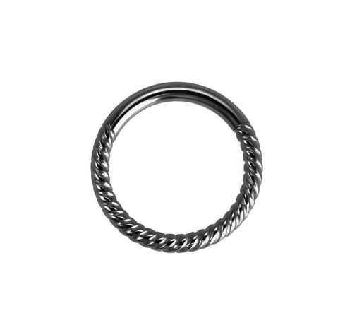 Clicker ring black twisted - K-023