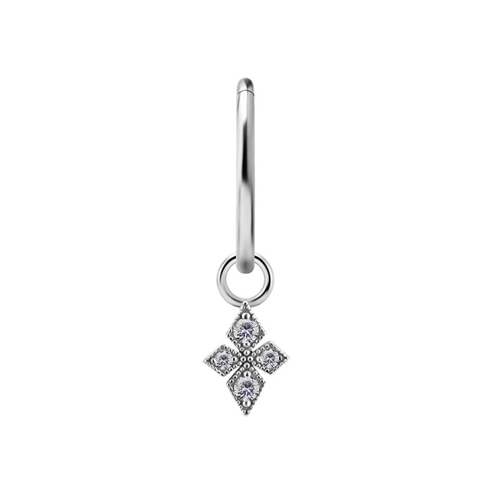 Charms - CoCr NF - triangle with white zircons - gold - D-070