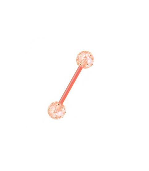 Tongue barbell  glitter orange - KJ-066