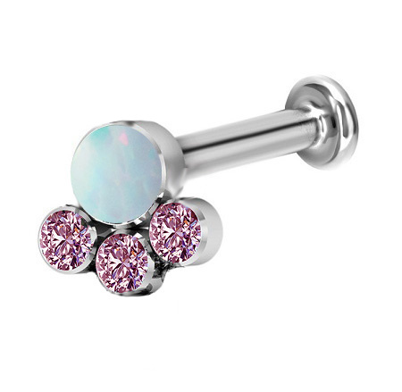 Titanium labret decorative - pink - OP17 - TGW-048