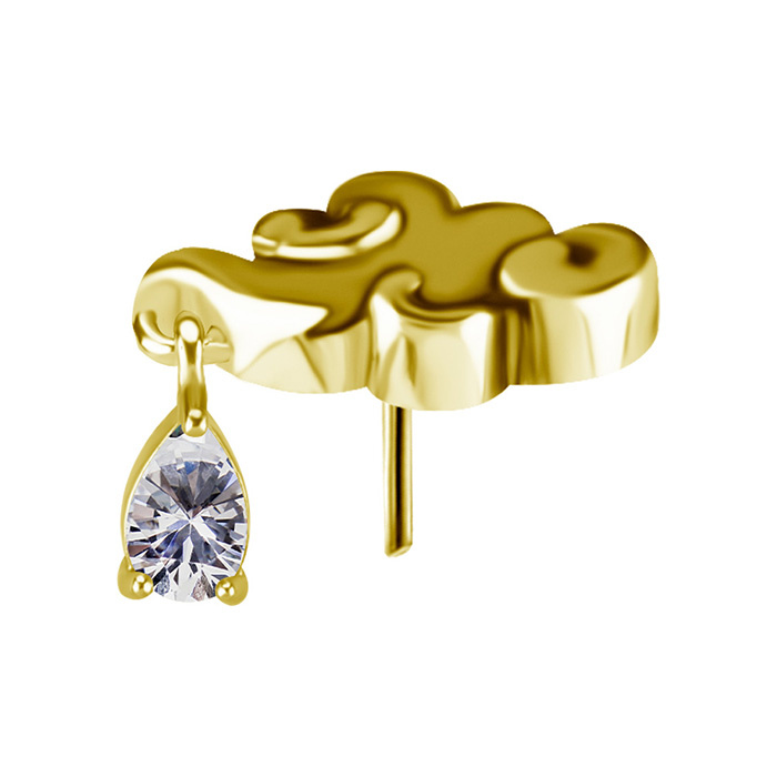 Attachment push in - cloud with white zirconia - CoCr NF - gold - PI-009