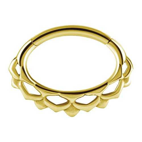 Mandala clicker ring - gold - K-053