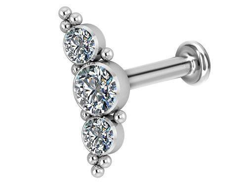 Titanium labret cluster - Premium Crystals - TGW-055