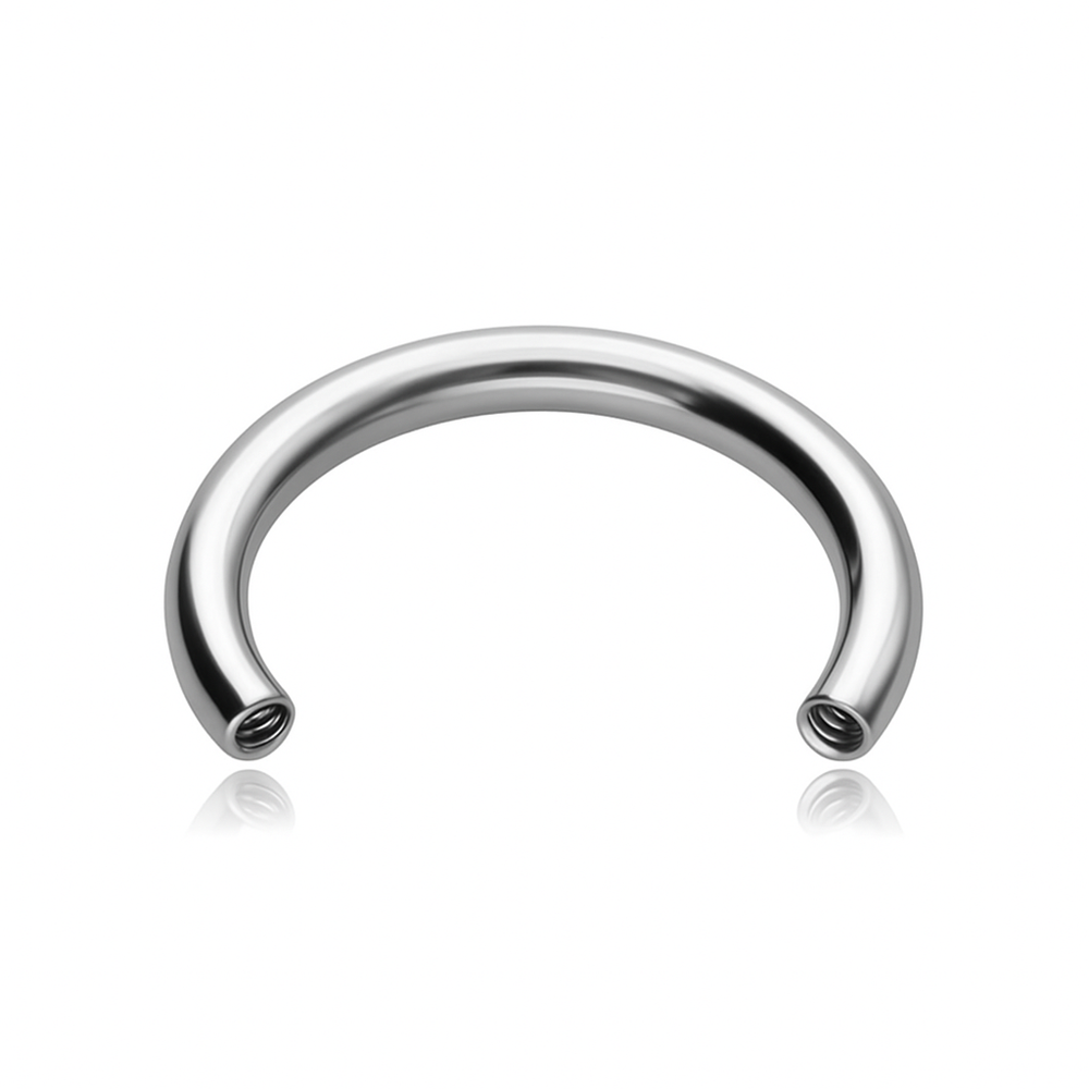 Horseshoe type titanium rod with internal thread - silver - TCZ-024