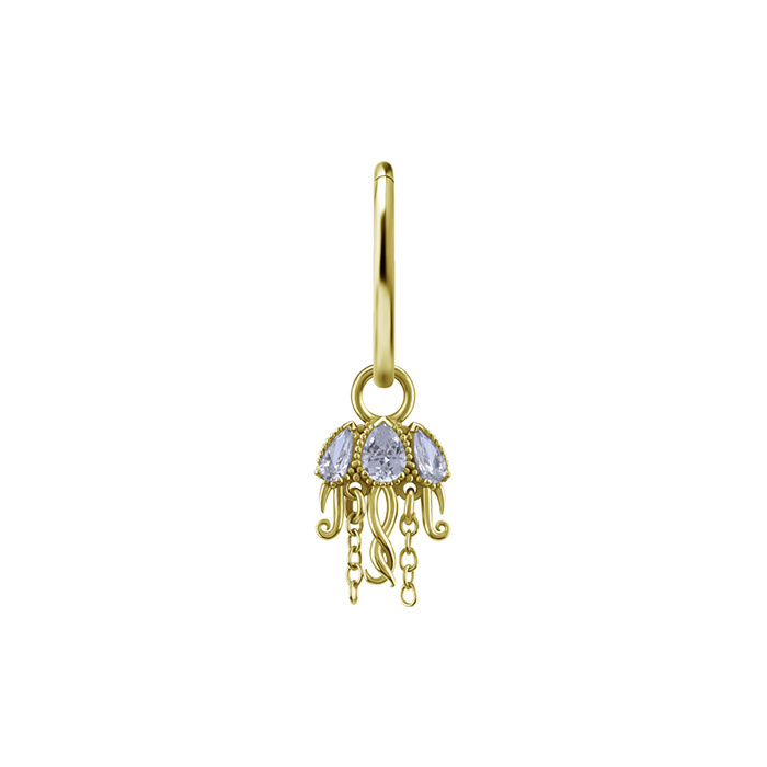 Charms - CoCr NF - triangle with white zircons - gold - D-070