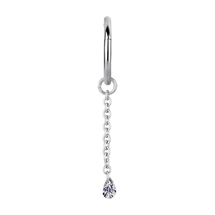 Charms chain with white zirconia - silver - D-074