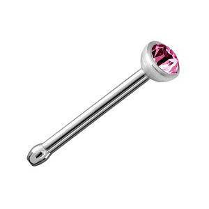 Nose stud with pink zirconia - NS-002