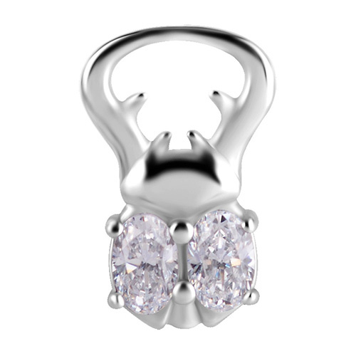 Charms - CoCr NF - silver beetle - PREMIUM ZIRCONIA - D-044