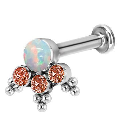 Titanium labret decorative - orange - TGW-059