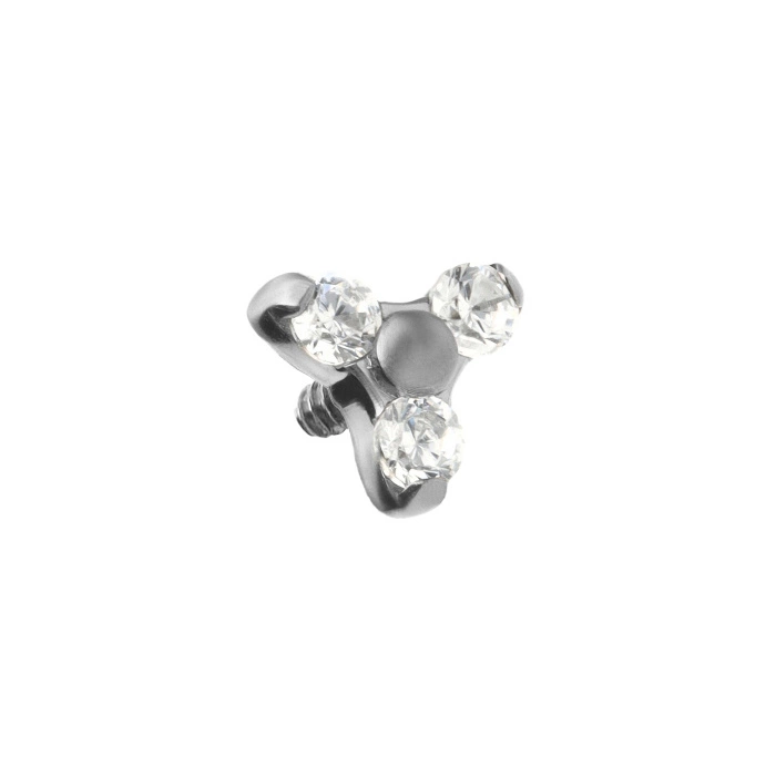 Titanium attachment with white zirconia - silver - TNA-067