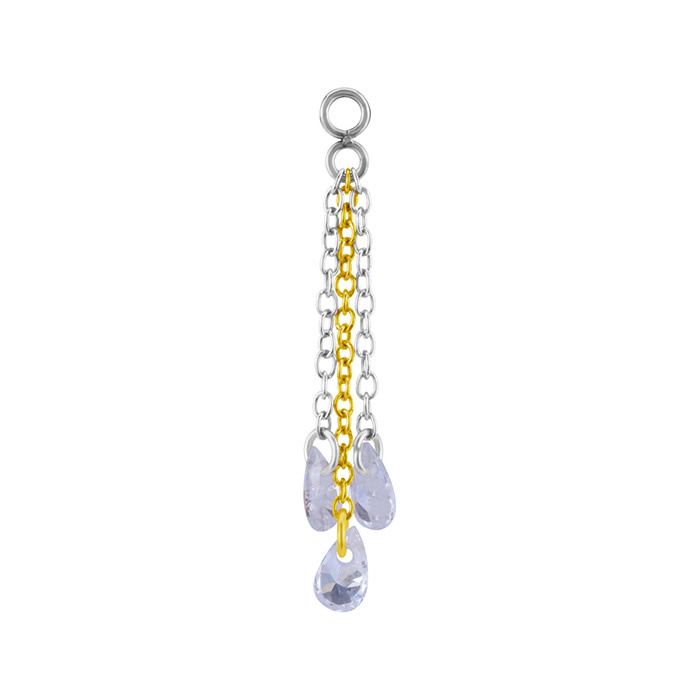 Charms chain with white zircons - multicolor - D-073