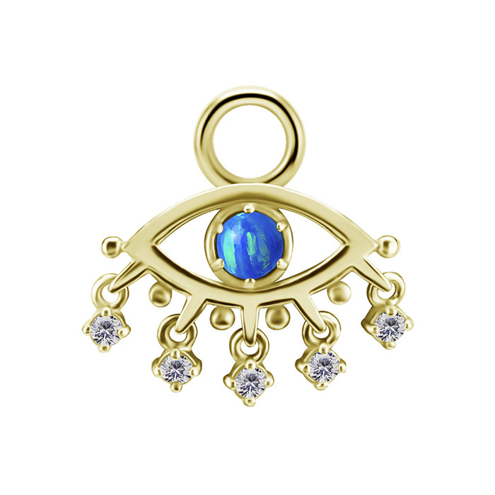 Charms - CoCr NF - triangle with white zircons - gold - D-070