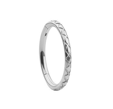 Titanium clicker ring cut silver - TK-048