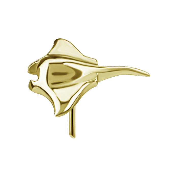 Attachment push in - with white zircons - CoCr NF - gold - PI-028