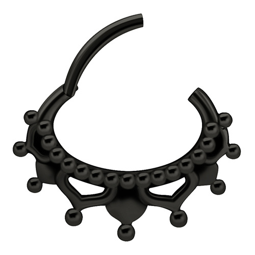 Mandala clicker ring - black - K-050