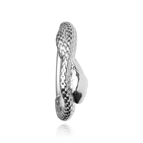 Silver snake clicker ring - K-058