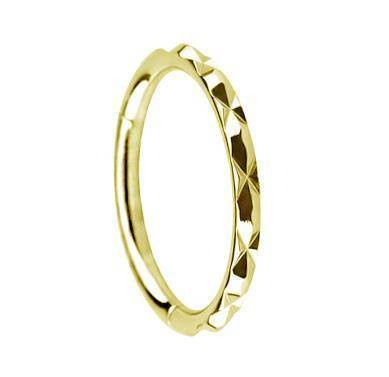 Titanium ring clicker with gold cut - TK-047