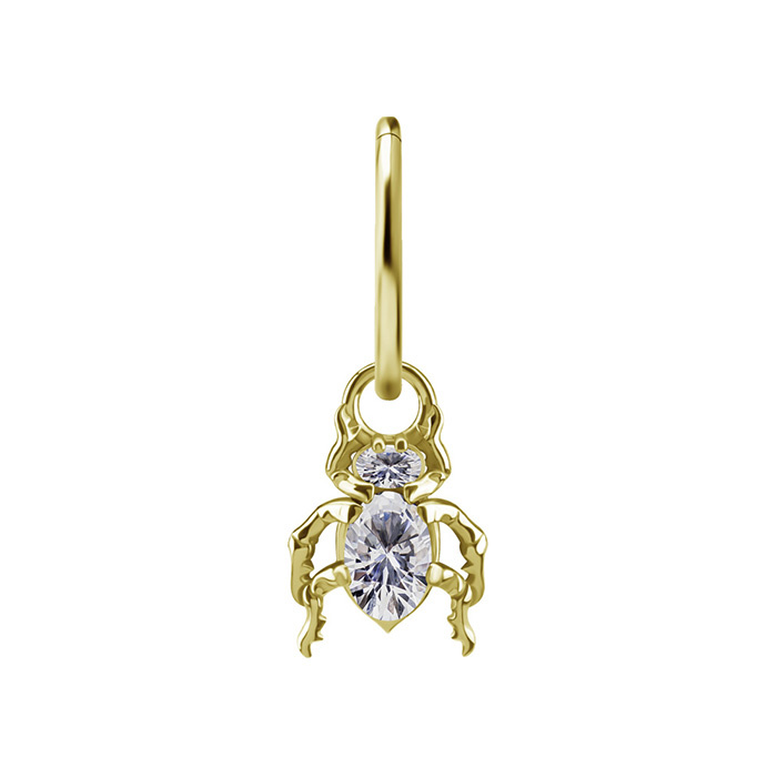 Charms - CoCr NF - triangle with white zircons - gold - D-070
