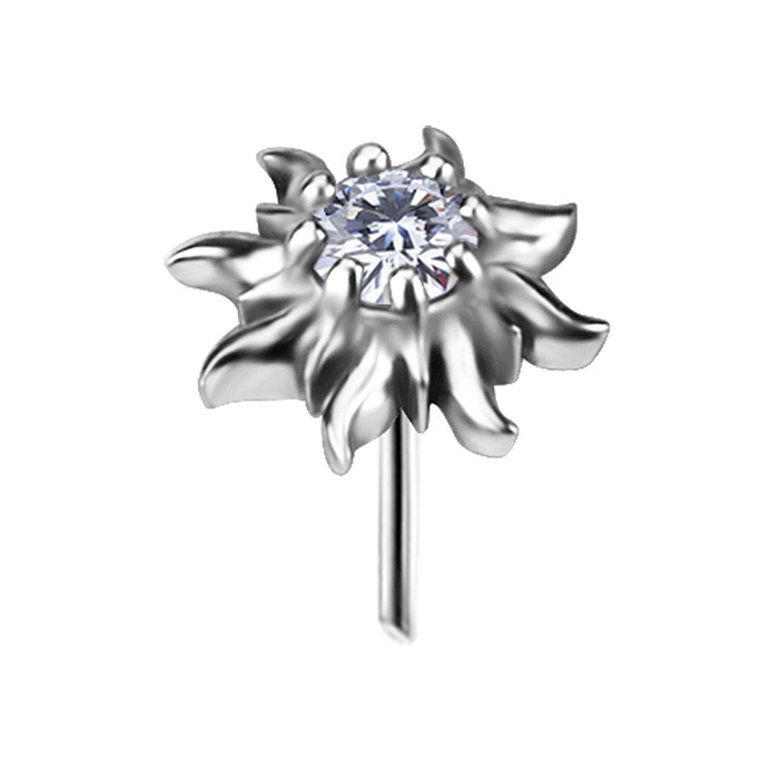 Attachment push in - with white zircons - CoCr NF - gold - PI-028