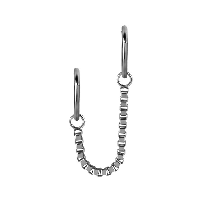 Chain silver terminated with a large eyelet - D-078