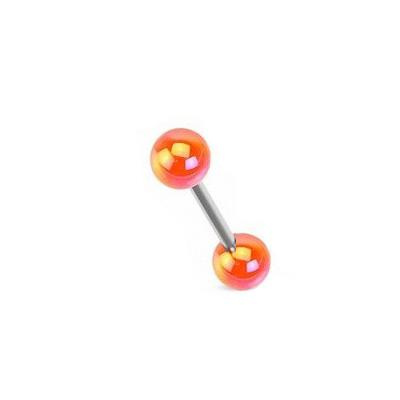 Tongue barbell pearl orange - KJ-047