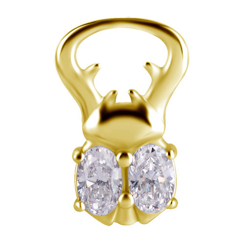 Charms - CoCr NF - gold beetle - PREMIUM ZIRCONIA - D-044