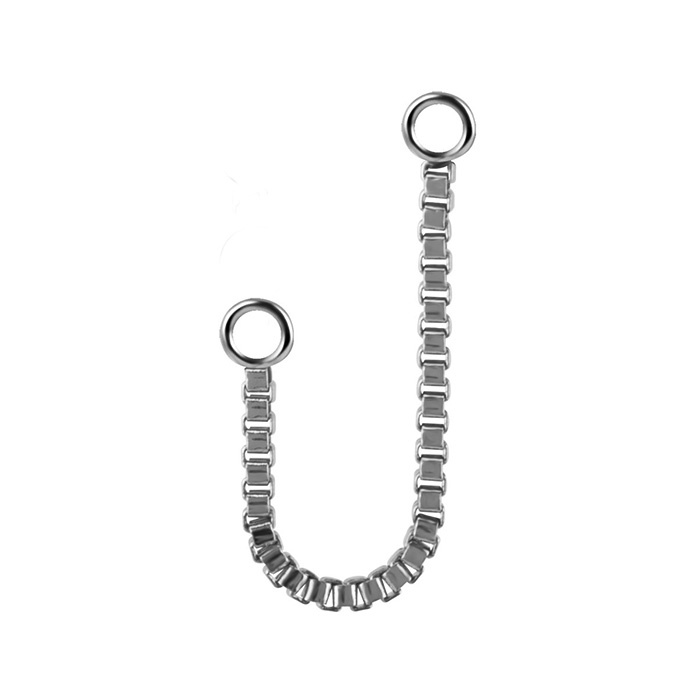 Chain silver terminated with a large eyelet - D-078