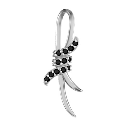 Charms - CoCr NF - decorative silver with black PREMIUM ZIRCONIA - D-050