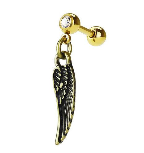 Gold wing cartilage earring - CH-061