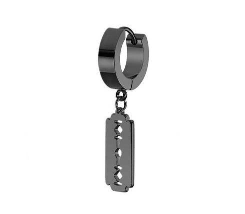 HUGGIE razor earring black - KH-007
