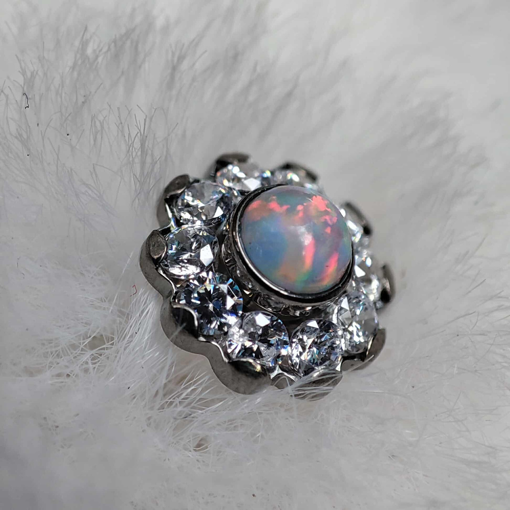 Titanium attachment for pins - flower - TNA-030
