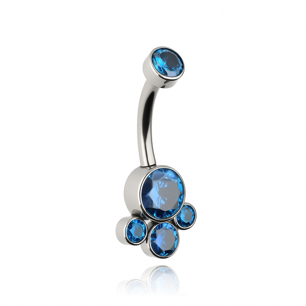 Titanium Belly button ring decorative pink - TPP-013