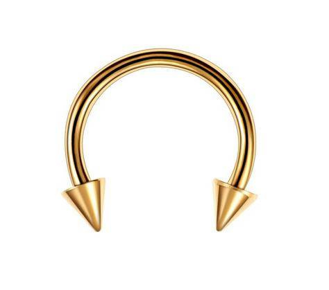 Horseshoe - classic cones - gold - P-002