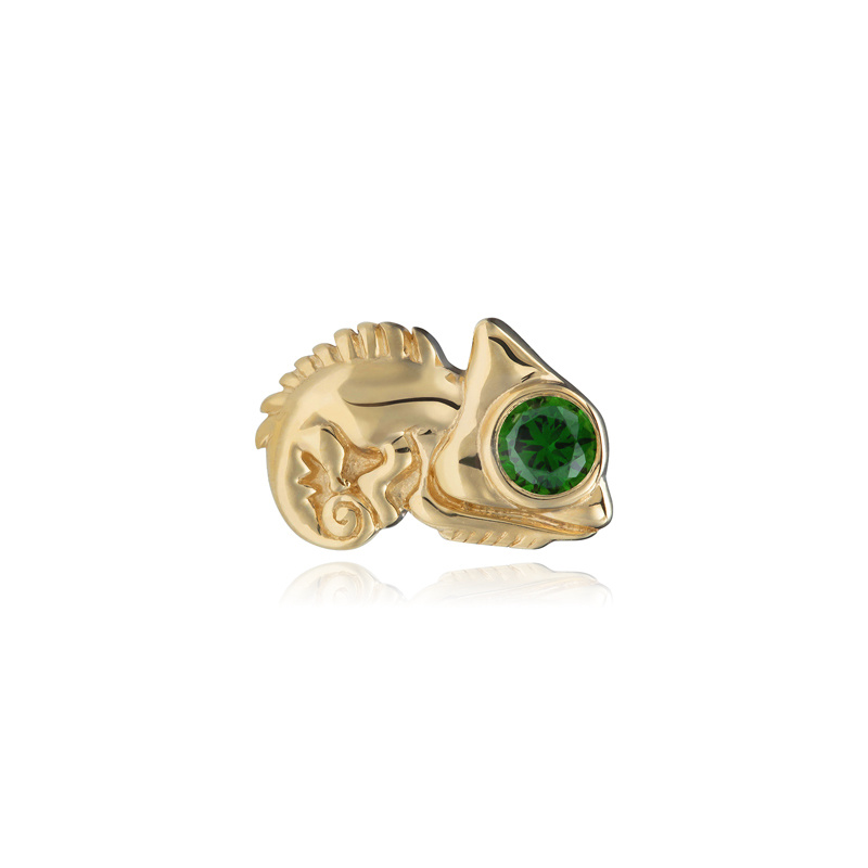 attachment 14K gold chameleon with green zirconia - GD14K-001