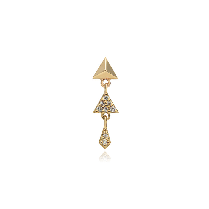 attachment 14K gold triangles with white zircons - GD14K-008